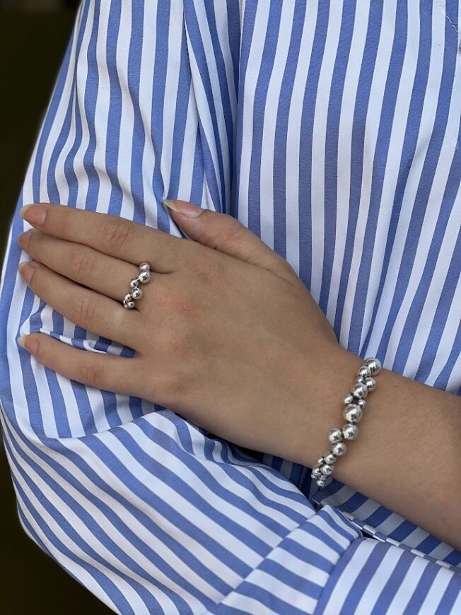 Georg Jensen Moonlight Grapes lukket armring i sølv
