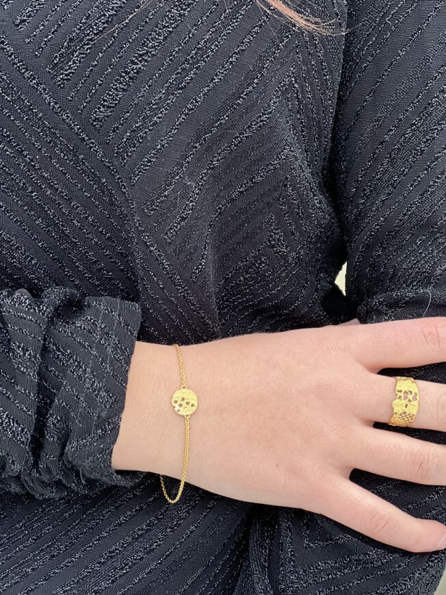 Ulrikke Vogt "Lazy Lace" ring i forgylt sølv