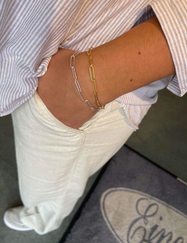Susanne Friis Bjørner armbånd i sølv med rektangulære ledd