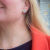 Susanne Friis Bjørner ørepynt i forgylt sølv med syntetisk topas, rund