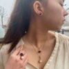 Noën "Dolce" ring i forgylt, blankt sølv med rosa korall-kompositt, mellom
