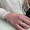Gullring med hjerte i c.zirkonia