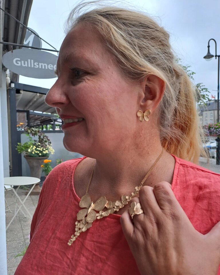 Stardust Butterfly collier i forgylt silver