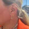 Susanne Friis Bjørner små ørepynt med grønn kvarts i forgylt sølv