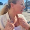 Susanne Friis Bjørner forgylt sølvarmbånd med ametyst, karneol og ferskenfarget månesten