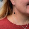 Georg Jensen “Vivianna long earring” i sølv med sort agat