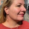 Georg Jensen “Vivianna long earring” i sølv med bergkrystall