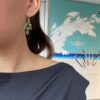 Susanne Friis Bjørner ørepynt i forgylt sølv med grønn agat