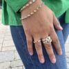 Georg Jensen "Reflect" ring i sølv og gull, liten