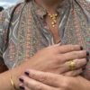 Huldreverket "Ask" armbånd i hvitt og forgylt sølv