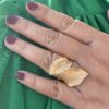 Stardust Leaf ring åpen i forgylt sølv