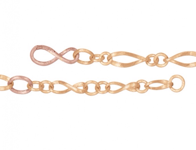 OLE LYNGGAARD COPENHAGEN Love bracelet thin armbånd i gult og rosé gull