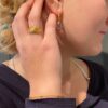 Susanne Friis Bjørner ring i forgylt sølv, med riller