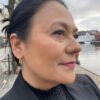 Ulrikke Vogt "Polygon small hoop" ørepynt i forgylt sølv