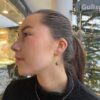 Susanne Friis Bjørner øreanheng til creoler/ øreringer med røkkvarts, forgylt sølv