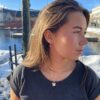 Liv ørering blåveis i forgylt sølv med blå emalje