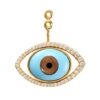 OLE LYNGGAARD COPENHAGEN  Evil Eye øreanheng til ørepynt i gull med turkis og diamanter