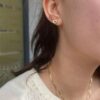 Ørepynt hjerte i 750 gult gull med diamanter