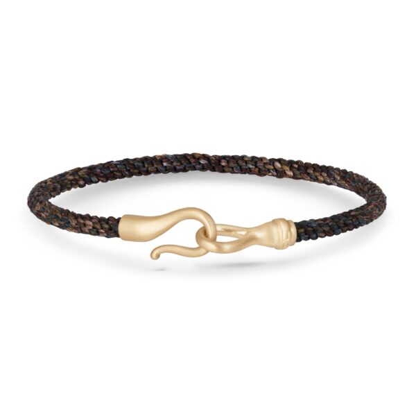 OLE LYNGGAARD COPENHAGEN  Life armbånd Maroon med gult gull lås til mann