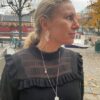 Spor Blad anheng/charms i hvitt sølv