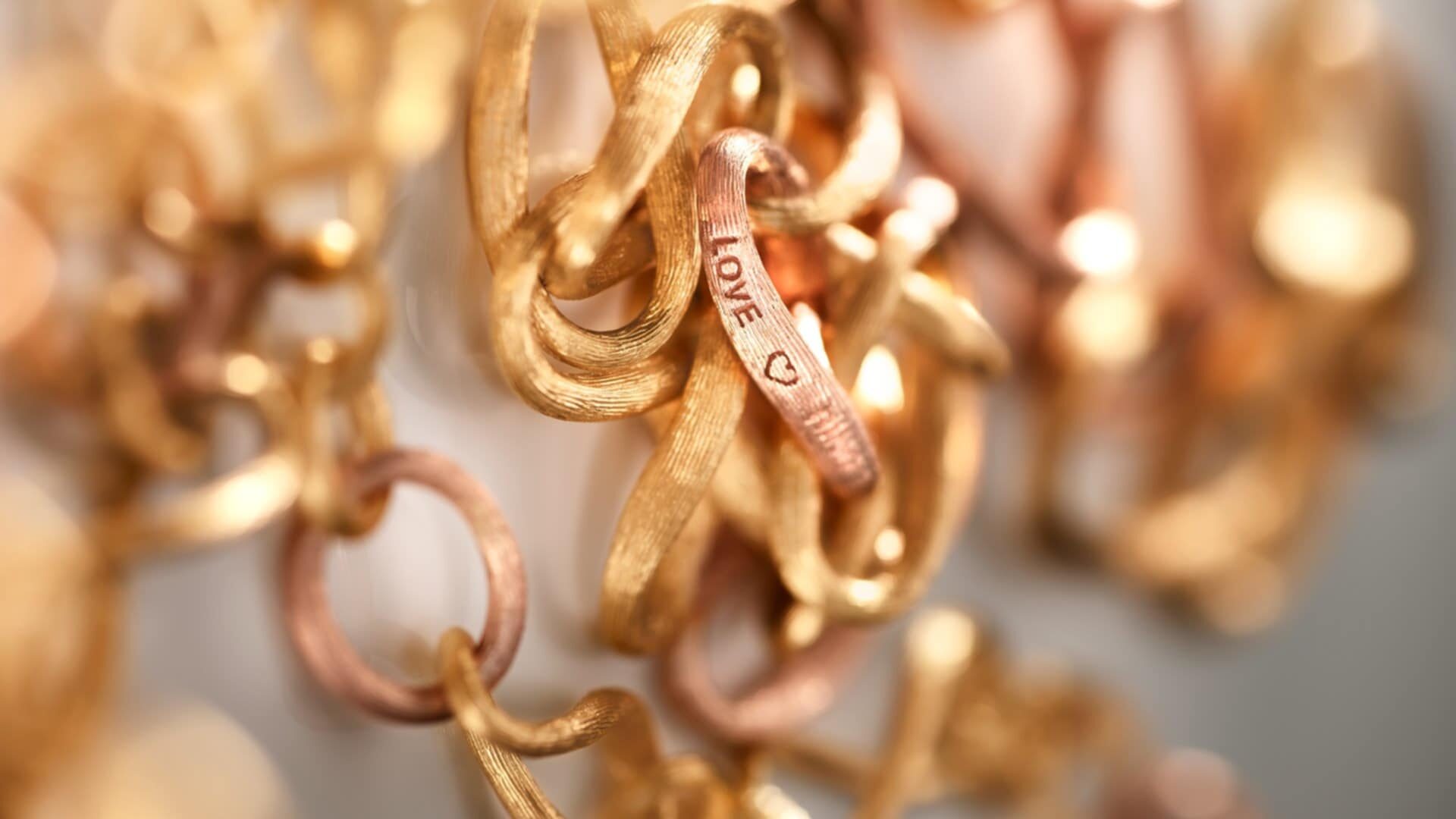 Love lenke OLE LYNGGAARD COPENHAGEN Love bracelet mini i gult og rosé gull
