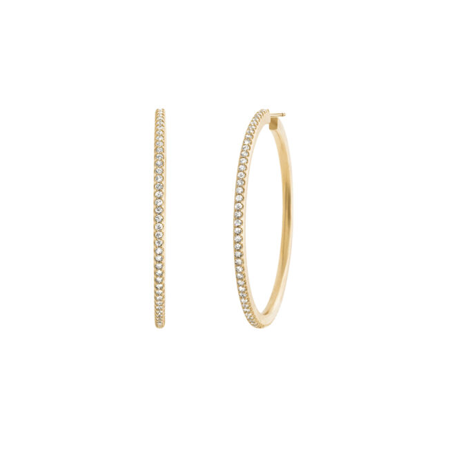 OLE LYNGGAARD COPENHAGEN  Love Bands giga creol  i gult gull med diamanter