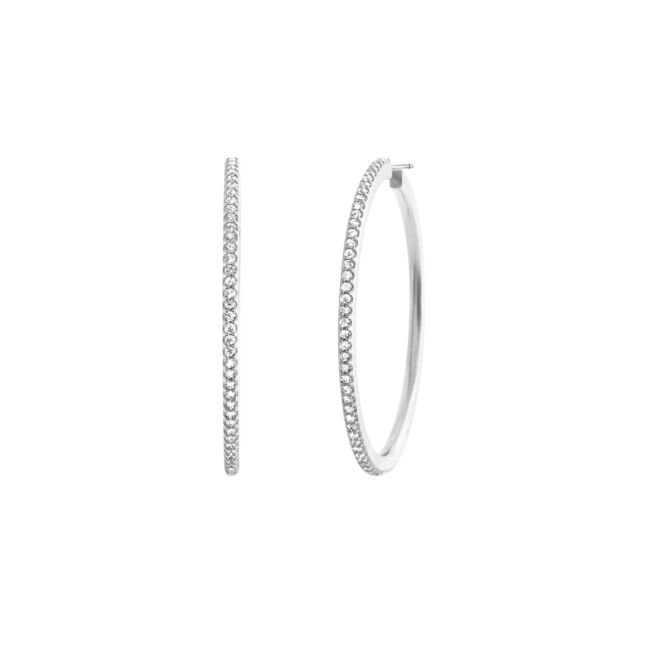 OLE LYNGGAARD COPENHAGEN Love Bands giga creol i hvitt gull med diamanter