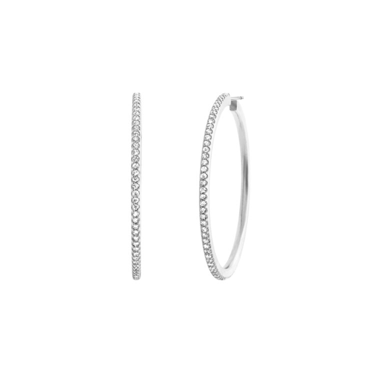OLE LYNGGAARD COPENHAGEN Love Bands giga creol i hvitt gull med diamanter
