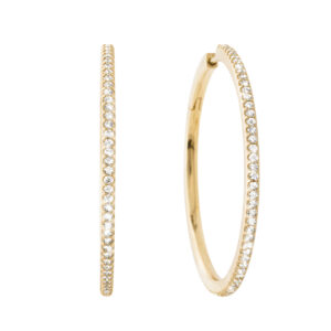 OLE LYNGGAARD COPENHAGEN  Love Bands large creol i gult gull med diamanter