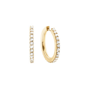 OLE LYNGGAARD COPENHAGEN Love Bands small creol i gult gull med diamanter