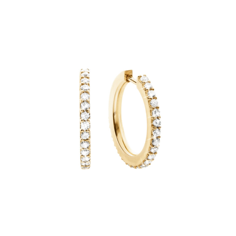 OLE LYNGGAARD COPENHAGEN Love Bands small creol i gult gull med diamanter
