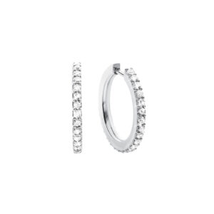 OLE LYNGGAARD COPENHAGEN Love Bands small creol  i hvitt gull med diamanter