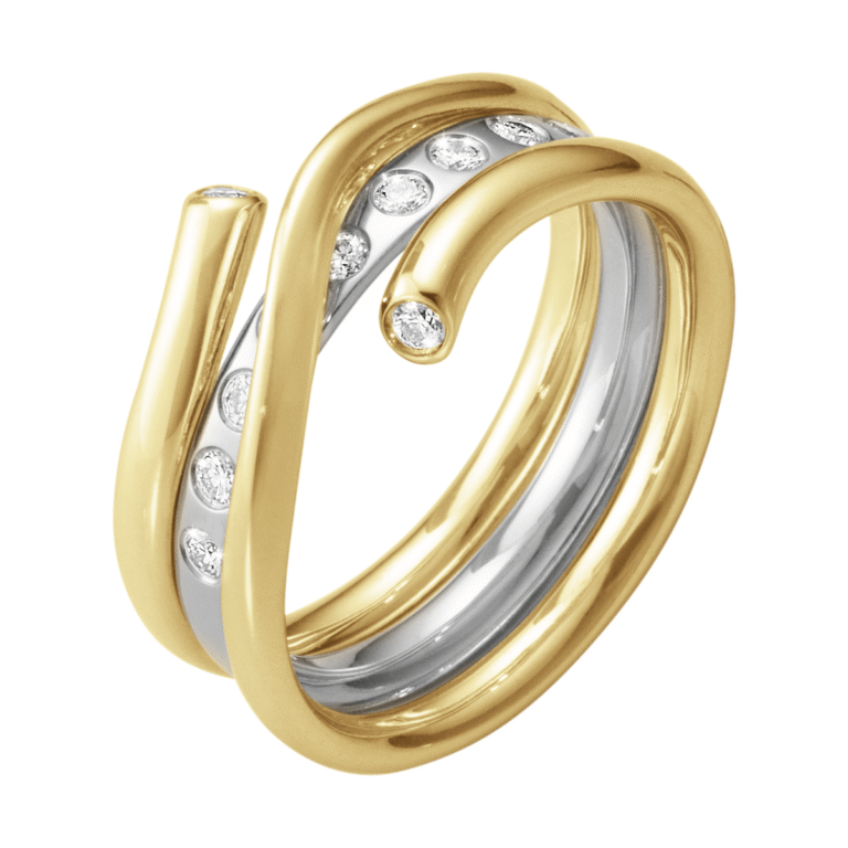 Georg Jensen "Magic" ring i hvitt gull med diamanter