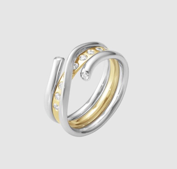 Georg Jensen «Magic» ring i hvitt gull og diamant