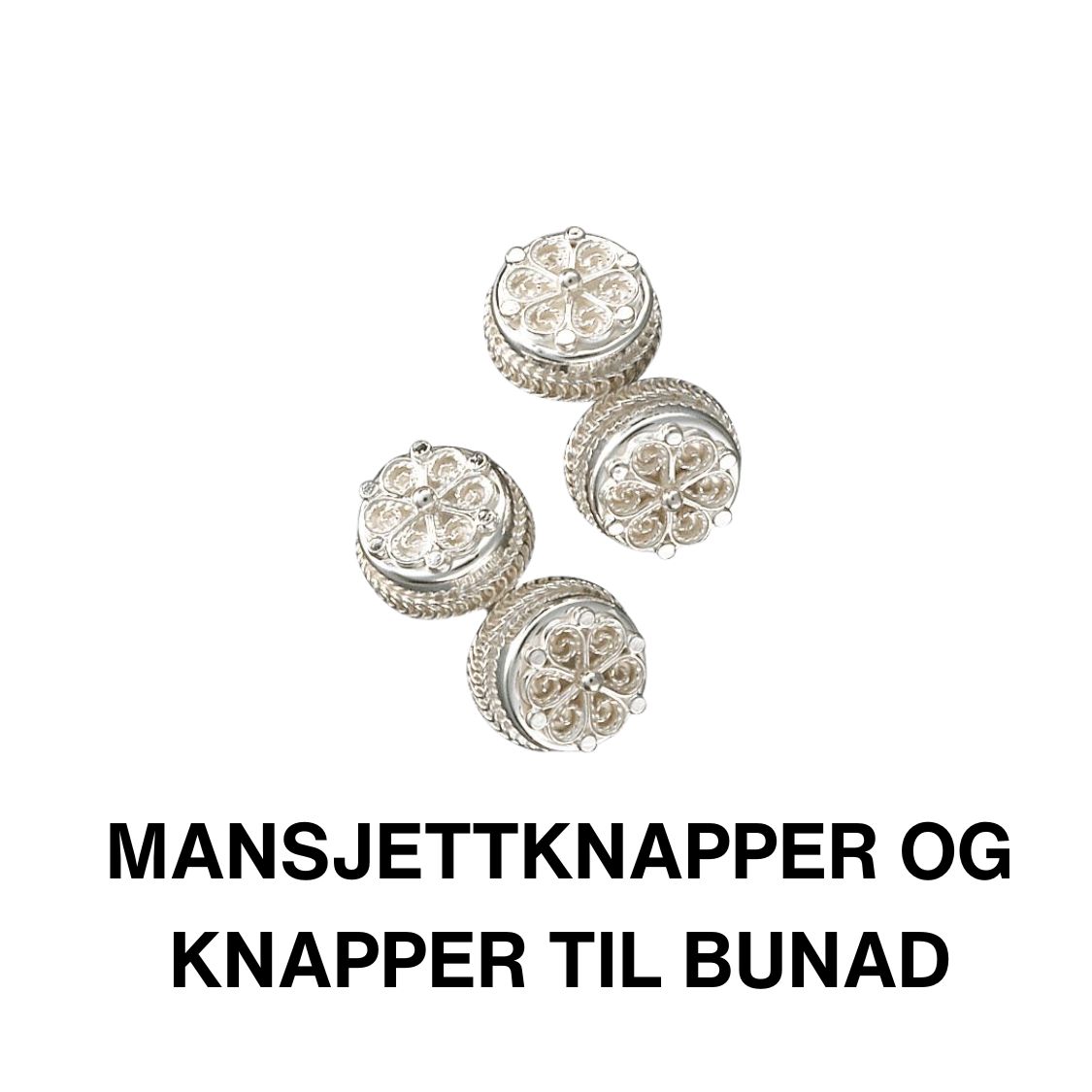 Mansjettknapper til bunad filigran med blå krystall