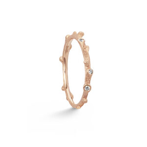 OLE LYNGGAARD COPENHAGEN  Nature ring i rosé gull med diamanter
