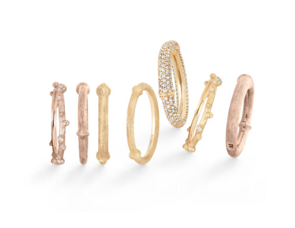 OLE LYNGGAARD COPENHAGEN Nature ring i gult gull med diamanter