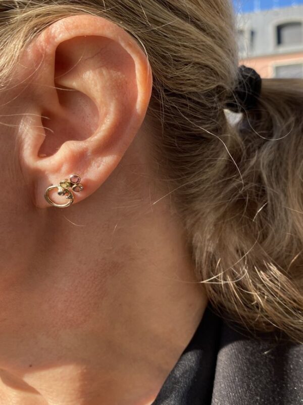 By Birdie "Savannah Ears" sølv ørepynt med gull detaljer og diamant