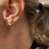 By Birdie "Olivia Ears" sølv ørepynt med gull detaljer med turmalin, peridot, akvamarin