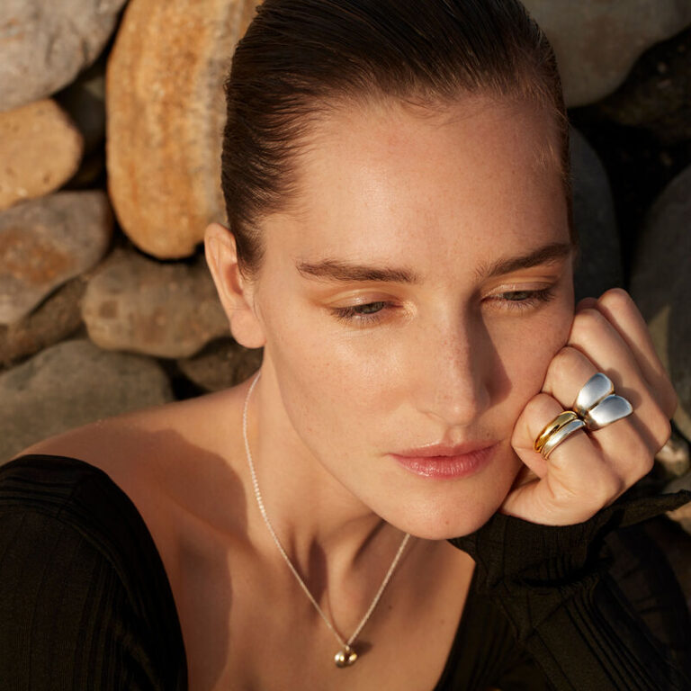 Georg Jensen "Curve" ring bred i sølv