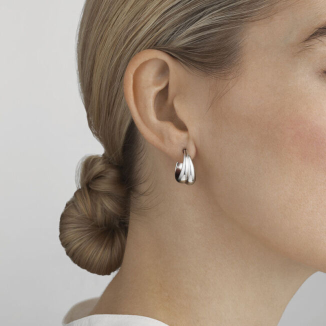 Georg Jensen "Curve" øreringer i sølv