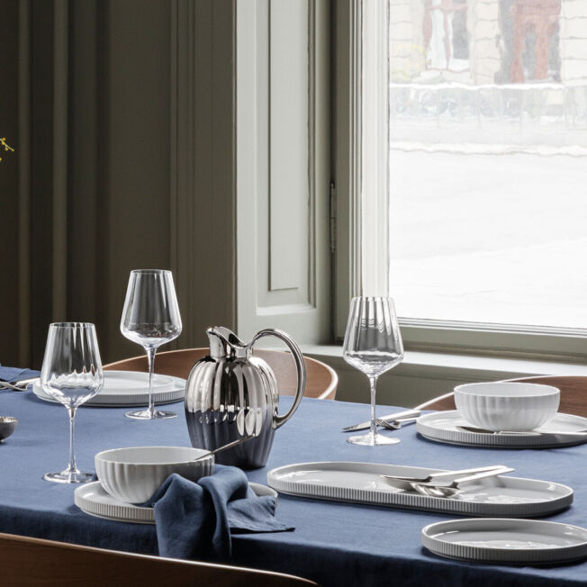 Georg Jensen “Bernadotte" 6-pakning med rødvinsglass