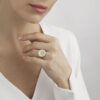 Georg Jensen "Daisy" ring i forgylt med hvit emalje