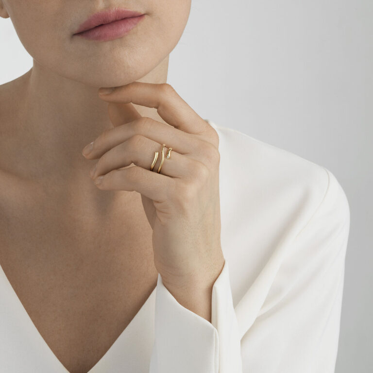 Georg Jensen "Magic" ring i gult gull og diamant