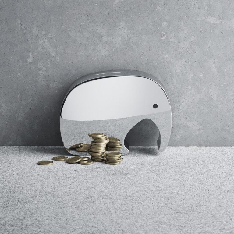 Georg Jensen "Moneyphant" i blankt stål