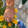 Armbånd, "Rio Radiance" i forgylt sølv med mørk grønn c.zirkonia