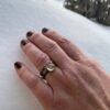 OLE LYNGGAARD COPENHAGEN Lotus ring 1 i sølv og gull med rutilkvarts