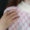 Huldreverket «Glittertind» ring med lavendel swarowski