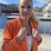 Birdie "Jaqueline" kjede i sølv med gult gull detaljer og diamanter