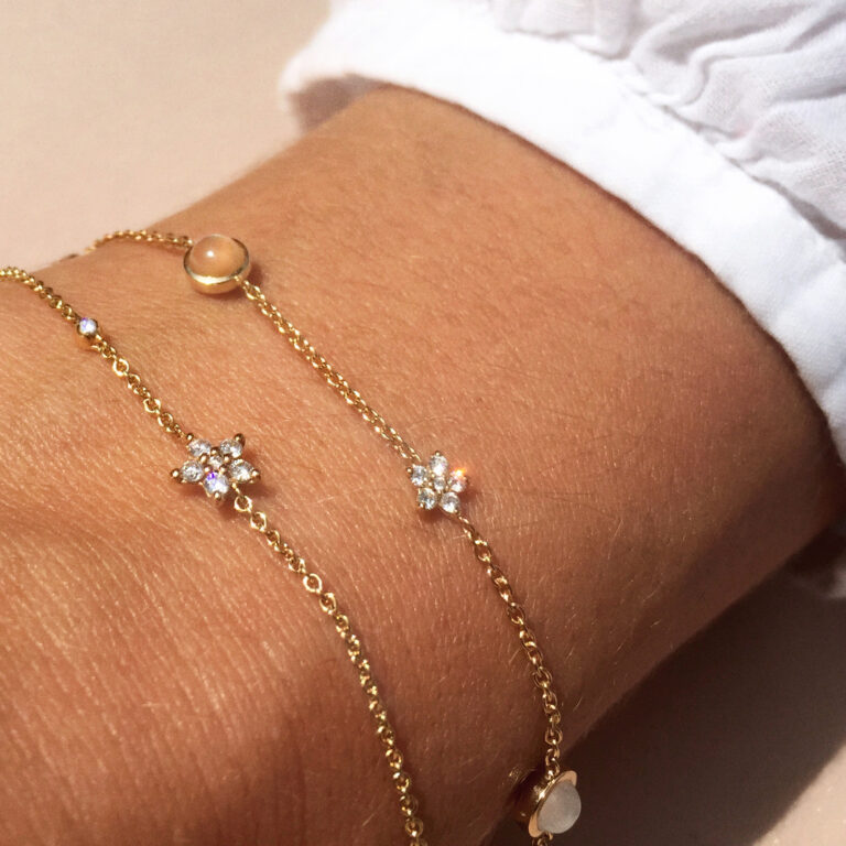 OLE LYNGGAARD COPENHAGEN Shooting Stars armbånd med koraller, turkis, London Blue topas